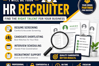 provide end to end HR recruitment and candidate sourcing