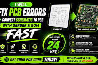 fix pcb errors, convert schematic to pcb with gerber and bom fast