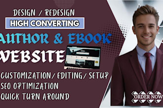 design professional author website, book website, or writer portfolio website