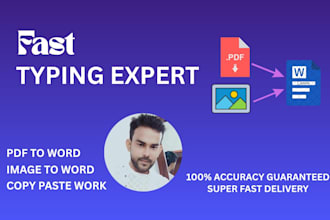 do professional fast typing work and convert PDF to word