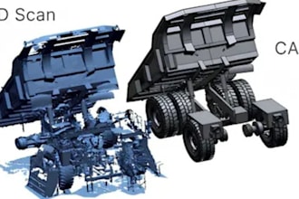 reverse engineering, 3d cad modeling, machine parts  technical drawings