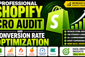 do shopify cro audit, conversion rate optimization, store review to boost store