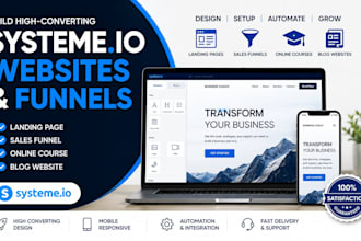 build systemeio landing page sales product funnel online course blog website