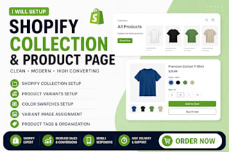 do shopify collections, shopify product variants with color swatches