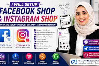do facebook shop instagram shop setup and product listing for ecommerce business