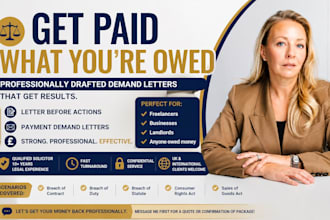 write a letter before action or money demand letter for you