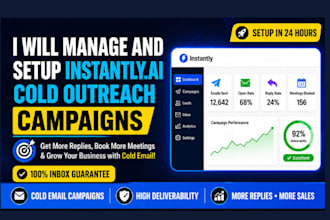 manage and setup instantly ai cold outreach campaigns instantly lead generation