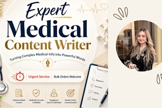 write healthcare, disease explanation articles and medical blogs