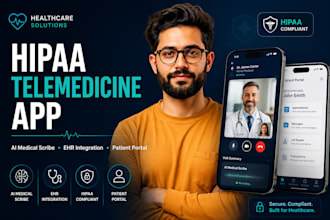 build hipaa telemedicine app, ai medical scribe, ehr integration, patient portal