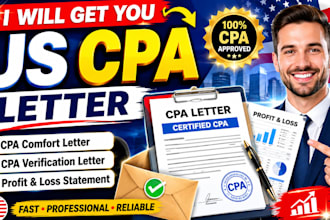 get you US CPA letter CPA comfort letter CPA verification letter profit and loss