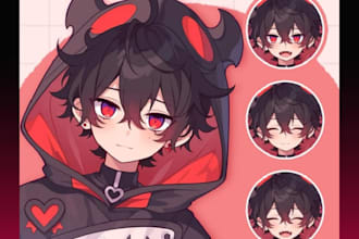 create png tuber avatar assets, expressions and vtuber accessories for streams