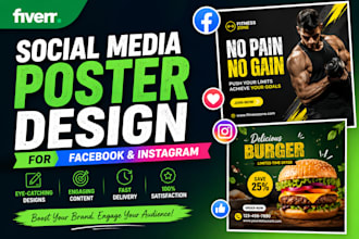 design modern and professional poster designs for facebook and instagram