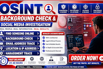 do osint background check, social media investigation, find someone, email trace