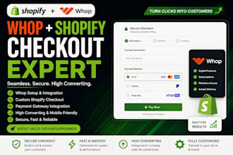 design whop shopify checkout, whop integration shopify expert checkout developer