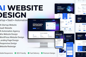design ai automation agency website ai saas startup website using wix wordpress