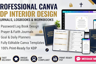 do password log book design, prayer journal, faith journal, kdp interior canva
