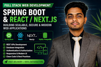 develop java spring boot backend, rest apis and full stack web apps