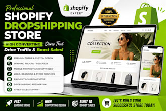 build shopify store, shopify website, shopify store, or shopify dropshipping