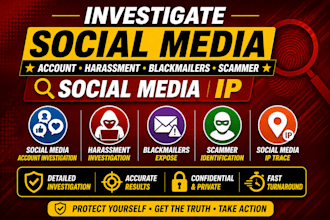investigate social media account harassment blackmailers scammer social media IP
