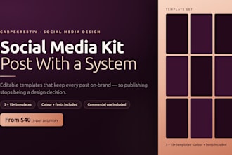 design a complete social media kit for your brand