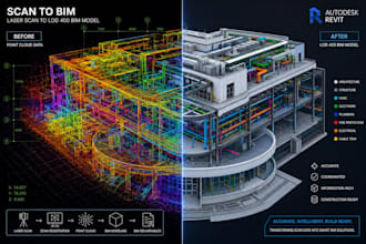 convert point cloud and laser scans to revit bim models lod 100 to 500