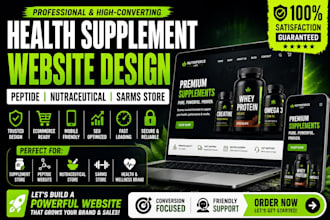 design health supplement website, peptide website, nutraceutical or sarms store