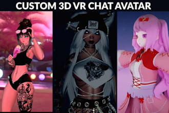custom vr chat avatar vrc avatar anime avatar furry avatar vtuber 3d model unity