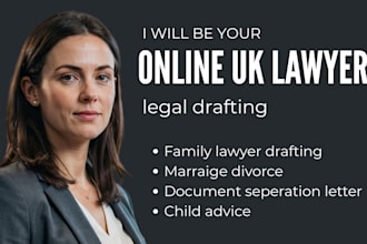 family lawyer draft marraige divorce document seperation letter child advice
