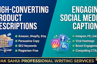 write compelling product description and social media captions