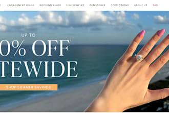 design luxury jewelry moissanite and lab diamond shopify store watches website