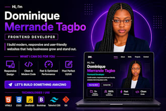 build a responsive landing page with HTML, CSS, javascript and bootstrap5