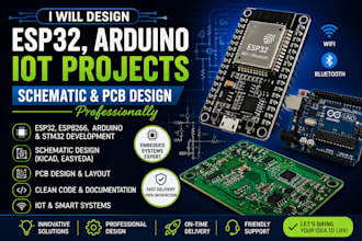 make hardware prototyping, schematic, pcb design, esp32, esp8266, stm32, arduino