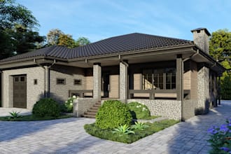 renovate house exterior from elevation plan,house basement layout render,blender