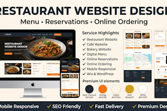 design restaurant cafe website with menu reservations and online ordering