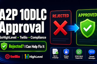 setup a2p 10dlc registration for gohighlevel twilio sms approval