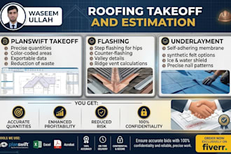 provide roofing material takeoff and estimation