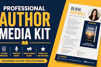 design professional author media kit press kit podcasts for book launch