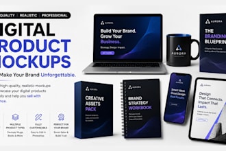 design digital product mockup course mockup ecover bundle