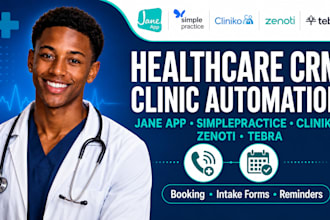 setup healthcare CRM medical clinic jane app simplepratice zenoti cliniko ghl