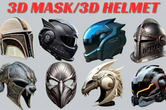 do custom wearable 3d mask 3d helmet fantasy armor stl file anime mask 3d print
