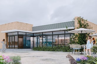 renovate3d storefront,restaurant exterior design,retail building,cgi cafe render