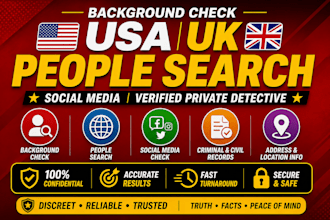 background check USA UK people search social media as verified private detective