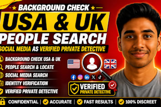background check USA UK people search social media as verified private detective