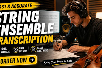 transform string ensemble recordings into PDF or tablature files