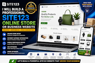 build a professional site123 online store or business website