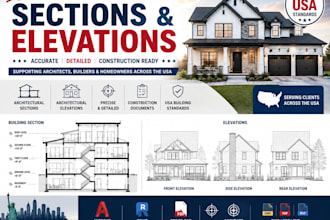 draw professional architectural sections, elevations, and construction drawings