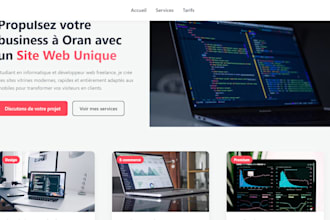 develop a modern and responsive front end website or landing page