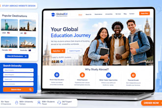 design a study abroad agency, education, and student recruitment website