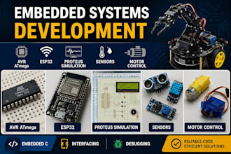 develop embedded systems projects using avr and esp32