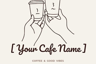 design minimalist coffee shop logo with mockup